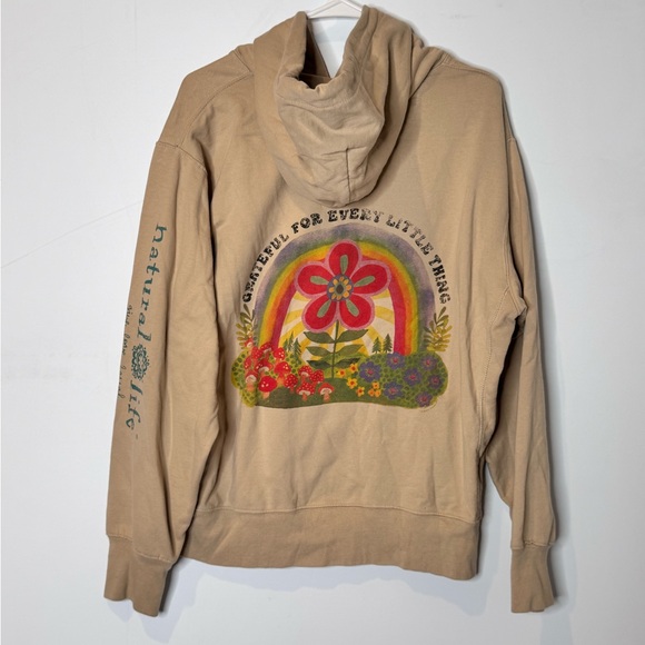 Natural Life Tan Graphic Hoodie Size Small